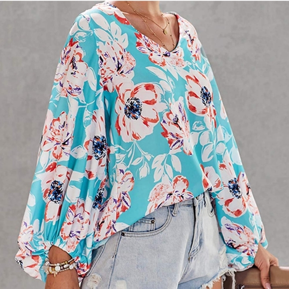 Floral Puff Sleeve Blouse - Picture 3 of 5